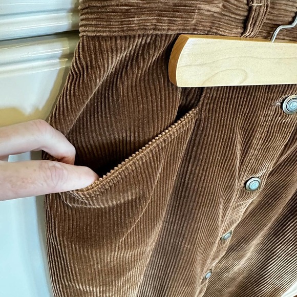 Carole Little Women’s Brown 90’s Y2K Corduroy Cotton Midi Skirt Academia Vintage - Picture 3 of 7
